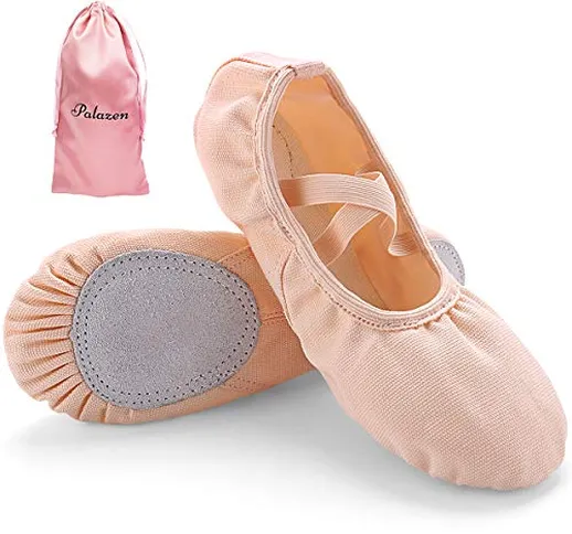 Palazen Scarpe da Balletto Classica Tela Scarpe da Danza per Bambina Ragazze Donna