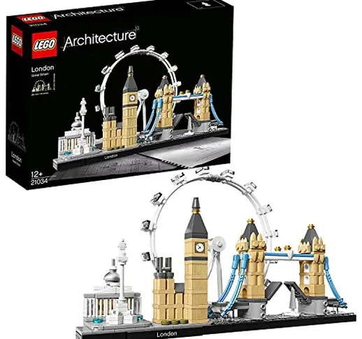 LEGO 21034 Architecture Londra, con London Eye, Big Ben e Tower Bridge, Modellismo Monumen...