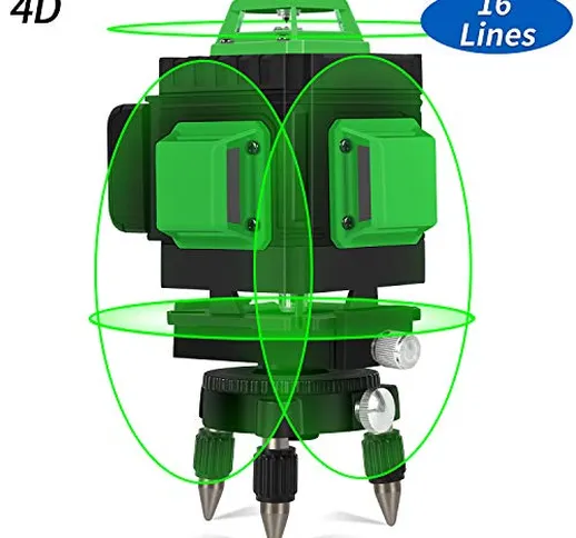 Livella laser Autolivellante, 4 X 360° Laser a Croce Autolivellante Misuratore a Infraross...
