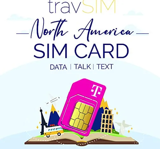 travSIM - USA SIM Card (T-Mobile Scheda SIM) Valida per 15 Giorni - 50GB 3G 4G LTE Dati mo...