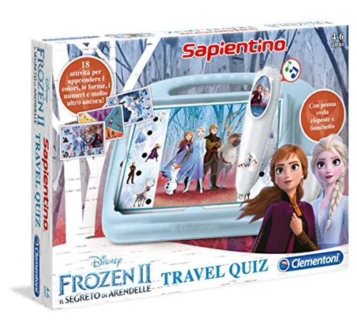 Clementoni - 16186 - Sapientino - Travel Quiz Disney Frozen 2, penna interattiva, elettron...