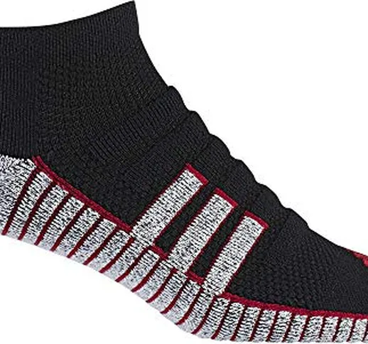 adidas Tour 360 Ankle Sock Calzini alla Caviglia, Nero (Nero/Rojo Dt4918), Unica (Taglia P...