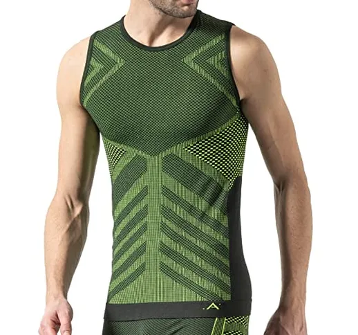 Risalti Smanicato Maglia Termica Uomo Energy - Intimo Termico Sportivo Elasticizzato e Tra...