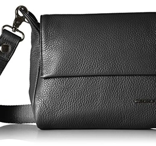 Mandarina Duck Mellow Leather Tracolla, Borsa Donna, Nero, 6x15x21 centimeters (B x H x T)