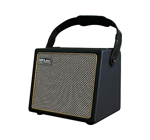 Coolmusic amplificatore portatile per chitarra acustica da 30 W con ingresso microfono, Bl...
