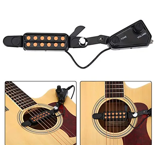 Fsskgx Pickup per chitarra acustica a 12 fori, microfono per trasduttore, amplificatore pe...