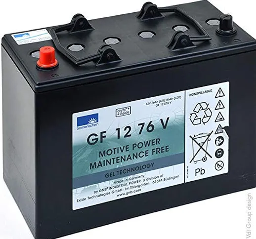 GNB Sonnenschein GF-V - Batteria Piombo da Trazione SONNENSCHEIN GF-V GF12076V 12V 76Ah Au...