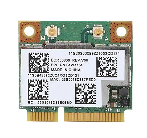 ASHATA Scheda di Rete Mini PCI Expression BCM943228HMB, 2,4G / 5Ghz 300Mbps Supporto di Sc...