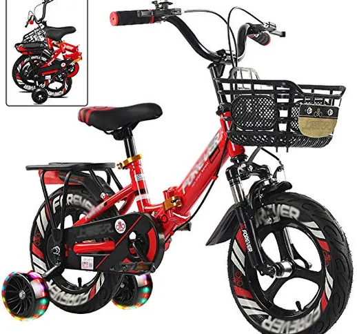 Nobuddy Piega Bici Bambino Regolabile Bici Equilibrio da Allenamento, 12-18 Pollici Bici p...