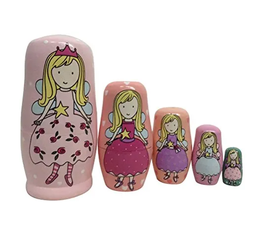 TOYMYTOY 5pcs Bambole russe matrioska in legno per bambini regalo