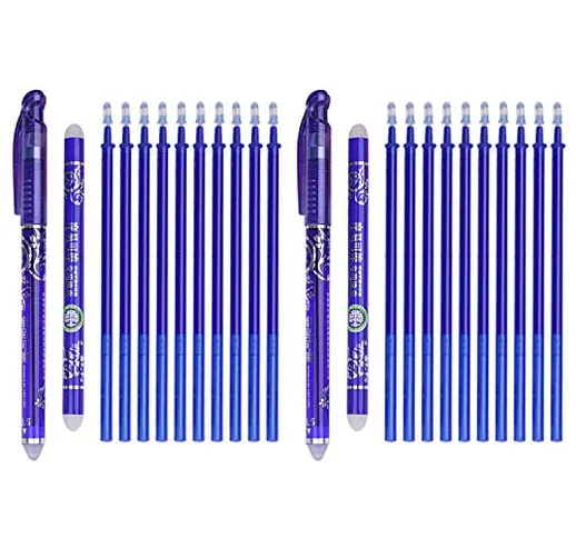 Beetest 22 PCS Penna Cancellabile, Penne a Inchiostro Gel Cancellabili, Penne Blu da 0,5 M...