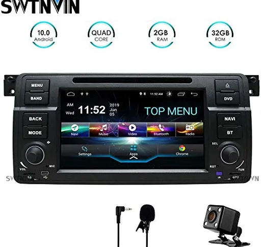 SWTNVIN Android 10.0 Auto Audio Stereo Headunit si adatta per BMW E46 DVD Player Radio 7 P...