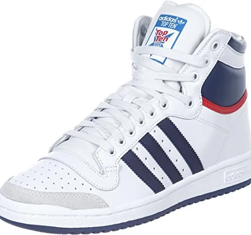 Adidas Top Ten Hi Scarpe a collo alto, Uomo, Bianco (Weiß (Neo White S08/New Navy Ftw/Coll...