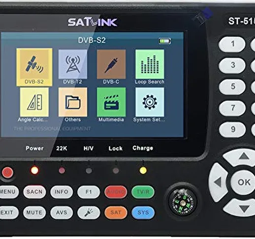 SATLINK ST-5150 DVB-S2 / T2 / C Combo HD TV satellitare Misuratore H.265 MPEG-2 / MPEG-4 S...