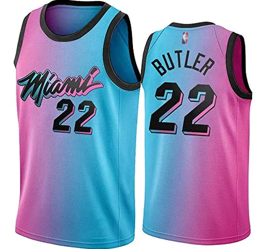 MAOMAOQUEENss Jimmy Butler Maglie da Basket da Uomo - NBA Miami # 22 Heat Basket Swingman...