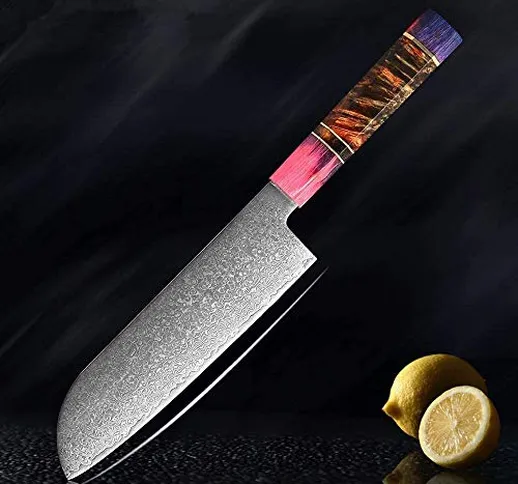 Alta qualità di Damasco Coltello da Chef 8" Pollici Color Salmone Giapponese Acciaio di Da...