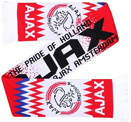 AFC Ajax Amsterdam Crest Football Fans Sciarpa (100% acrilico)