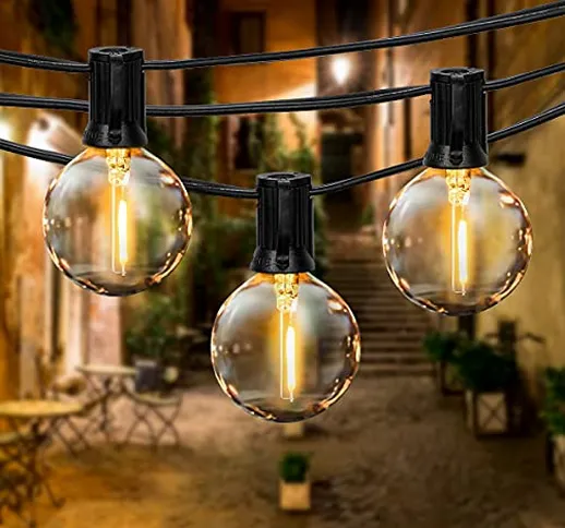 Catena Luminosa Esterno, FOCHEA 6.8M Luci da Esterno con 16 LED Lampadine per Giardino IP4...