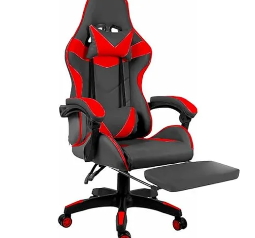 Sedia Gaming Poltrona Ufficio Scrivania Casa PC Stile Racing Girevole Ergonomica In Ecopel...