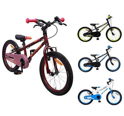 AMIGO - Cross - Bicicletta Bambini - 20'' (per 5-9 Anni) - Rosso