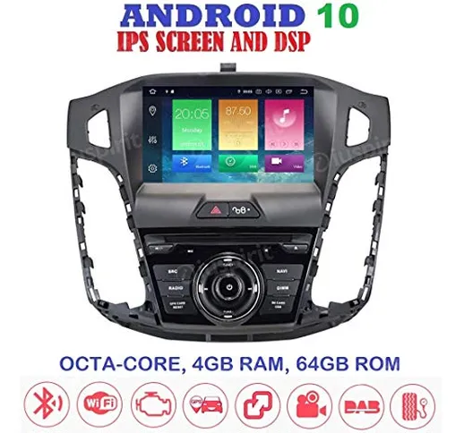 ANDROID 8.0 GPS DVD USB SD WI-FI Bluetooth MirrorLink autoradio navigatore Ford Focus 2011...