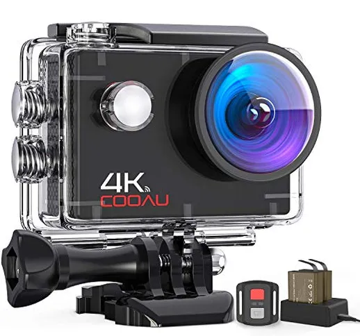 COOAU Action Cam HD 4K 16MP, Subacquea Impermeabile fino a 40M Fotocamera con Caricabatter...