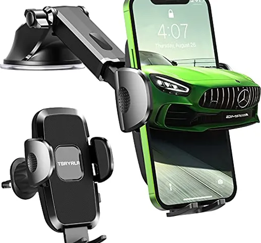 Porta Cellulare da Auto Supporto Auto Smartphone per Cruscotto/Parabrezza/ Bocchetta Dell’...