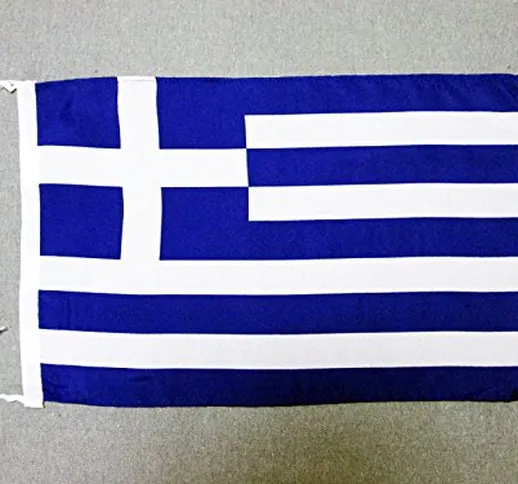 AZ FLAG Bandiera Grecia 45x30cm - BANDIERINA Greca 30 x 45 cm cordicelle