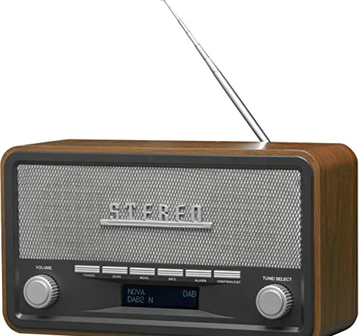 Denver DAB-18 - Radio analogica e digitale, DAB+, FM. Bluetooth. Altoparlanti da 4 W. Sche...