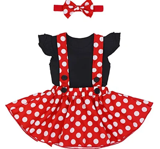 Costume per Halloween o carnevale da Minnie, per bambina Polka Dots Tutu Principessa Abiti...