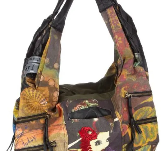 Desigual 07X5801 Bols_JAPA - Borsa a tracolla da donna, taglia unica, Verde (Verde Botella...