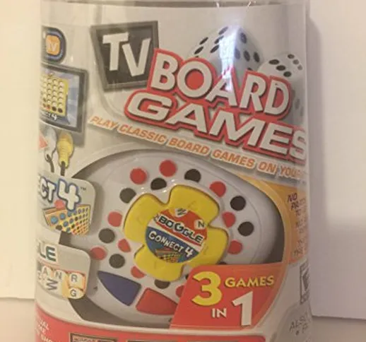 TV Plug And Play Classic Board Game Connect 4, Boggle, Roll Over, 3 Games in 1