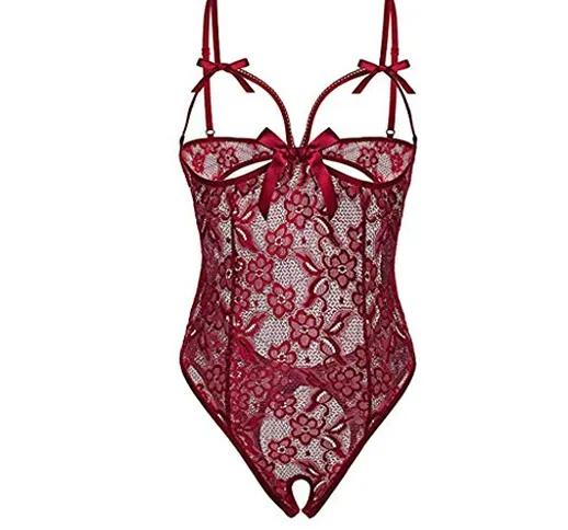 Intimo Donna Sexy,ITISME Regalo di San Valentino Sexy Pizzo Ricamo Seno Nudo Lingerie Baby...