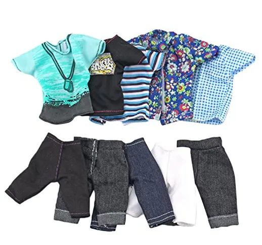 Beetest 5 Set Moda Abbigliamento Casual Vestiti per Bambole Giacca Pantaloni Abiti Accesso...