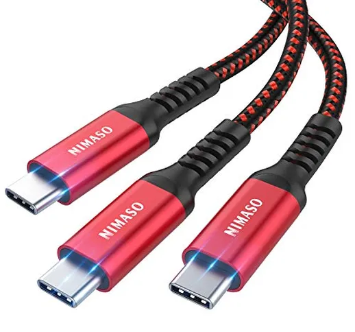 NIMASO Cavo USB C a USB C (3 Pezzi ：1M+2M+3M), Cavo USB Type C Ricarica Rapida per MacBoo...