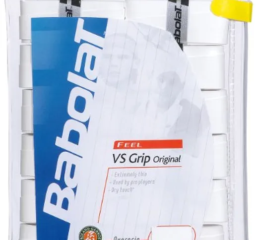 Babolat - VS Grip, Fascia Morbida, Confezione da 12, Colore: Bianco