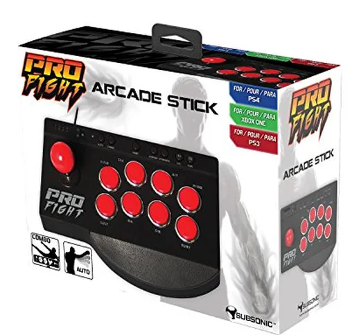 Subsonic - Pro Fight Arcade Stick Con Turbo E Combo - PS4/PS4 Slim/PS4 Pro/PS3/Xbox One/Xb...