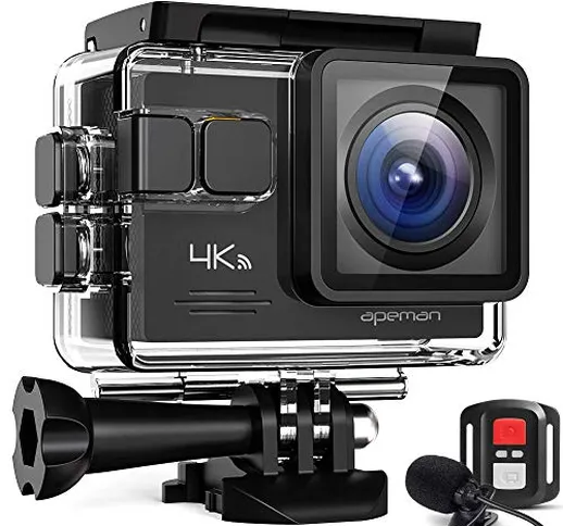 APEMAN Action Cam A79 PRO, 4K 20MP WiFi Impermeabile 40M con Telecomando e Microfono Ester...