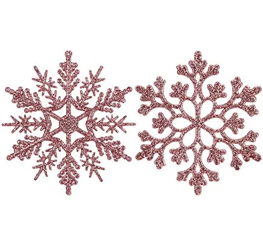 Sea Team Glitter Fiocchi di Neve in plastica Decorazione per L'Albero di Natale, 4-inch, C...