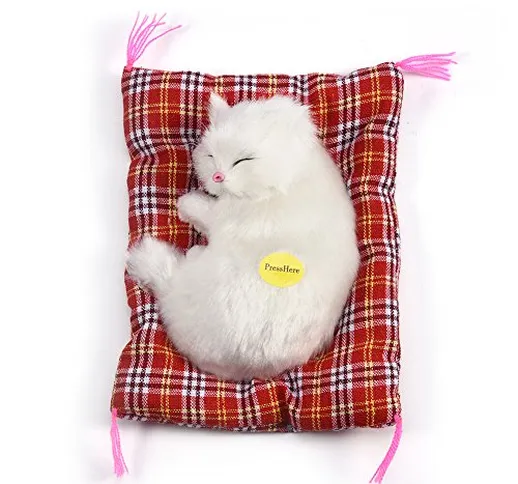 Zerodis Simulazione Sleeping Cat Toy con Soft Mat Bed durevole Vocalize Meow Gattino Peluc...