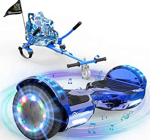 EVERCROSS Hoverboard con sedile Self Balance Scooter con Hoverkart 6.5 "Hover Scooter Boar...