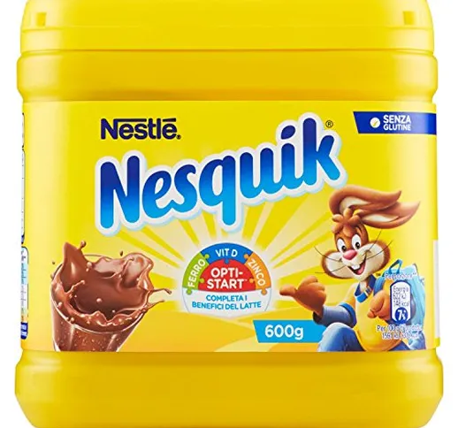 Nesquik Opti-Start Cacao Solubile per Latte Barattolo, 600g - [confezione da 6]