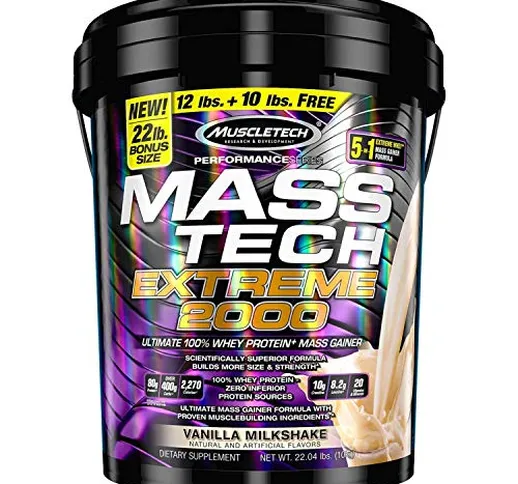 Muscletech Mass Tech Performance Series Aroma Vaniglia - Prodotto in Polvere in Confezione...