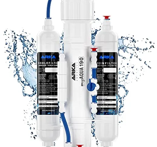 ARKA Aquatics myAqua190 – Impianto ad osmosi inversa fino a 190 l/giorno, filtra fino al 9...