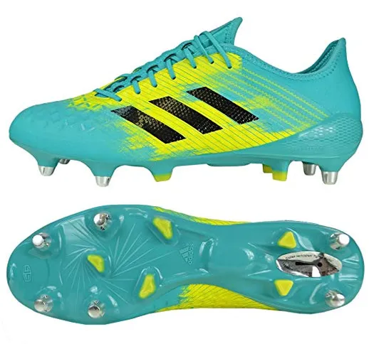 adidas Predator Malice Control (SG), Scarpe da Rugby Uomo, Blu Hiraqu/Cblack/Shoyel, 41 2/...