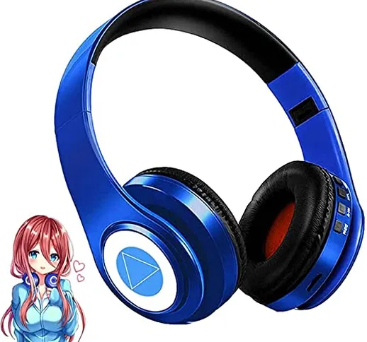 YTDTKJ - Cuffie Bluetooth senza fili con microfono integrato, Nakano Miku, cuffie stereo s...