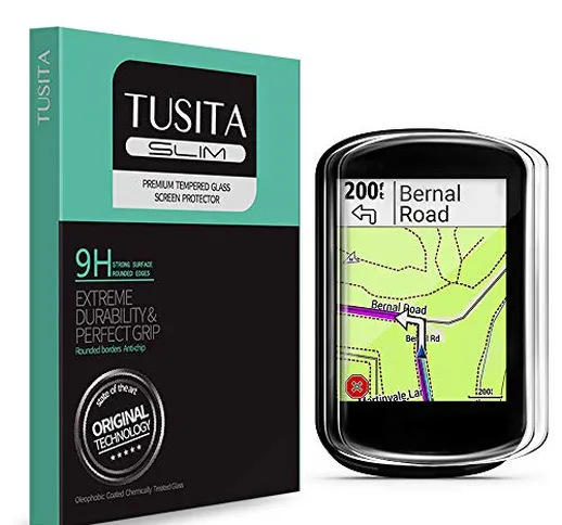 [2020 Nuovo Migliorato] TUSITA 2-Pezzi Vetro Temperato per Garmin Edge 530 830 - Pellicola...