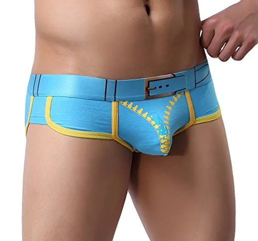 MERICAL Biancheria Intima Sexy Uomini Lettera Colore Puro Boxer Shorts Sacchetto del Rigon...