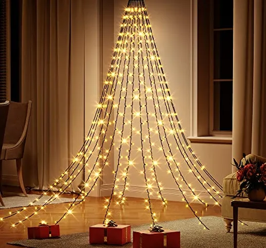 Luci dell'albero di Natale con anello, luci dell'albero di Natale 400 LED 16 fili LED cate...