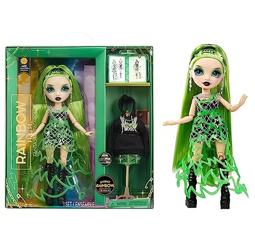 Rainbow High Fantastic Fashion Doll - JADE HUNTER - Bambola alla moda verde da 11" e set d...